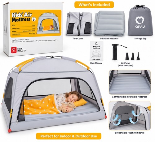 Qpau kids air mattress tent - kids’,